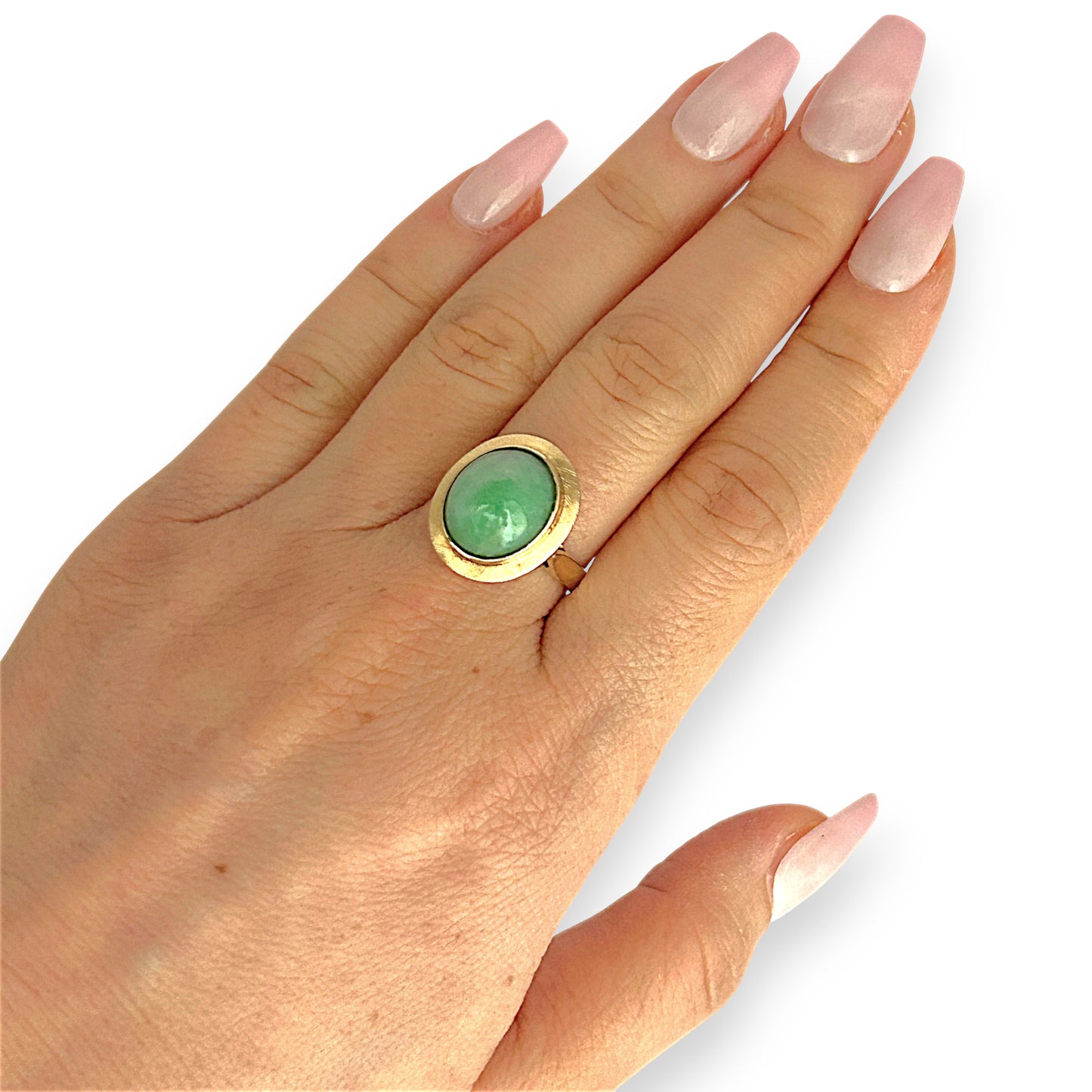GOLD DEAL | 14ct (14K) Gold Verdant Echo Jade Ring