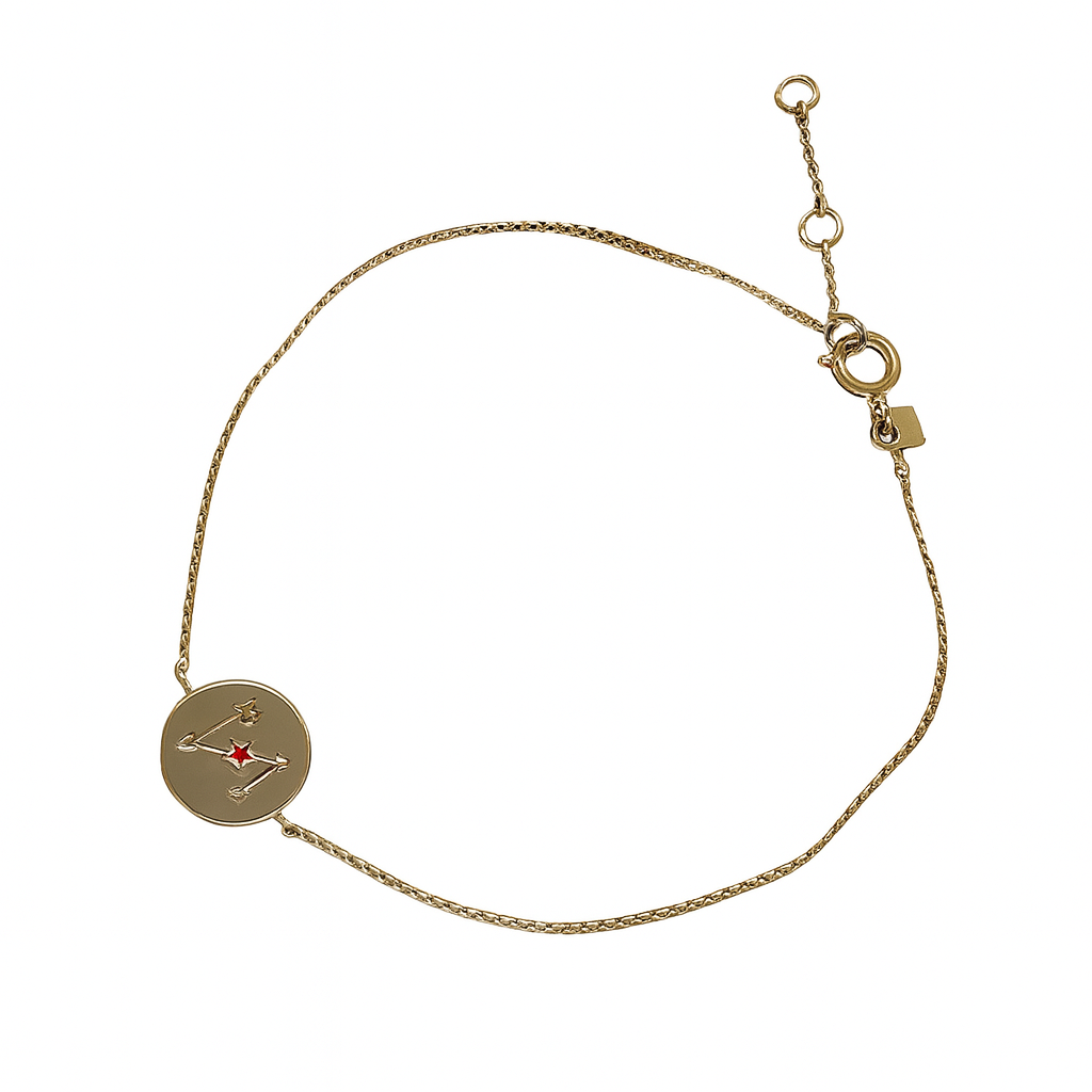 GOLD DEAL | 14ct (14K) Gold Celestial Archer Zodiac 18cm Bracelet – Sagittarius