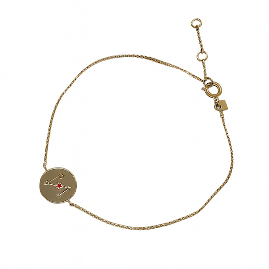 GOLD DEAL | 14ct (14K) Gold Celestial Archer Zodiac 18cm Bracelet – Sagittarius