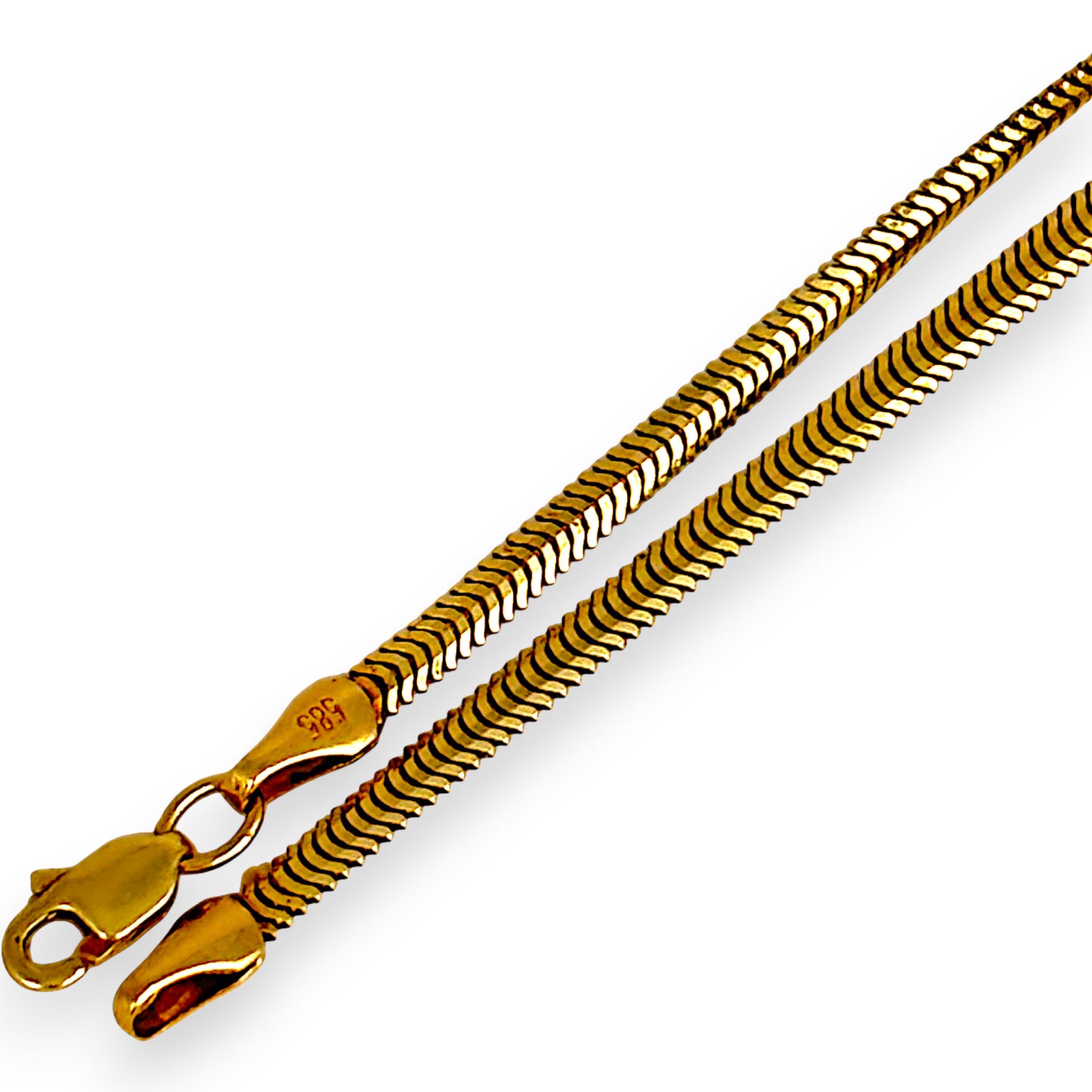 GOLD DEAL | 14ct (14K) Gold Sleek serpentine shimmer Snake Chain 50cm