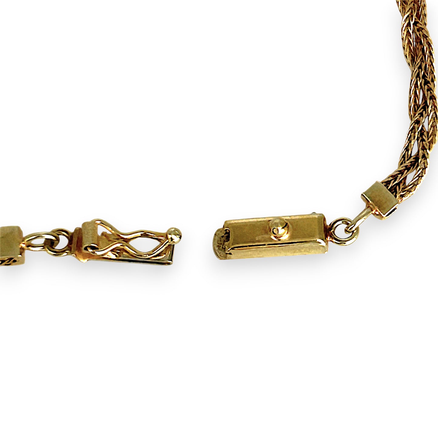 GOLD DEAL | 14ct (14K) Gold Vintage Intricate triple-strand brilliance Chopin Chain 42cm