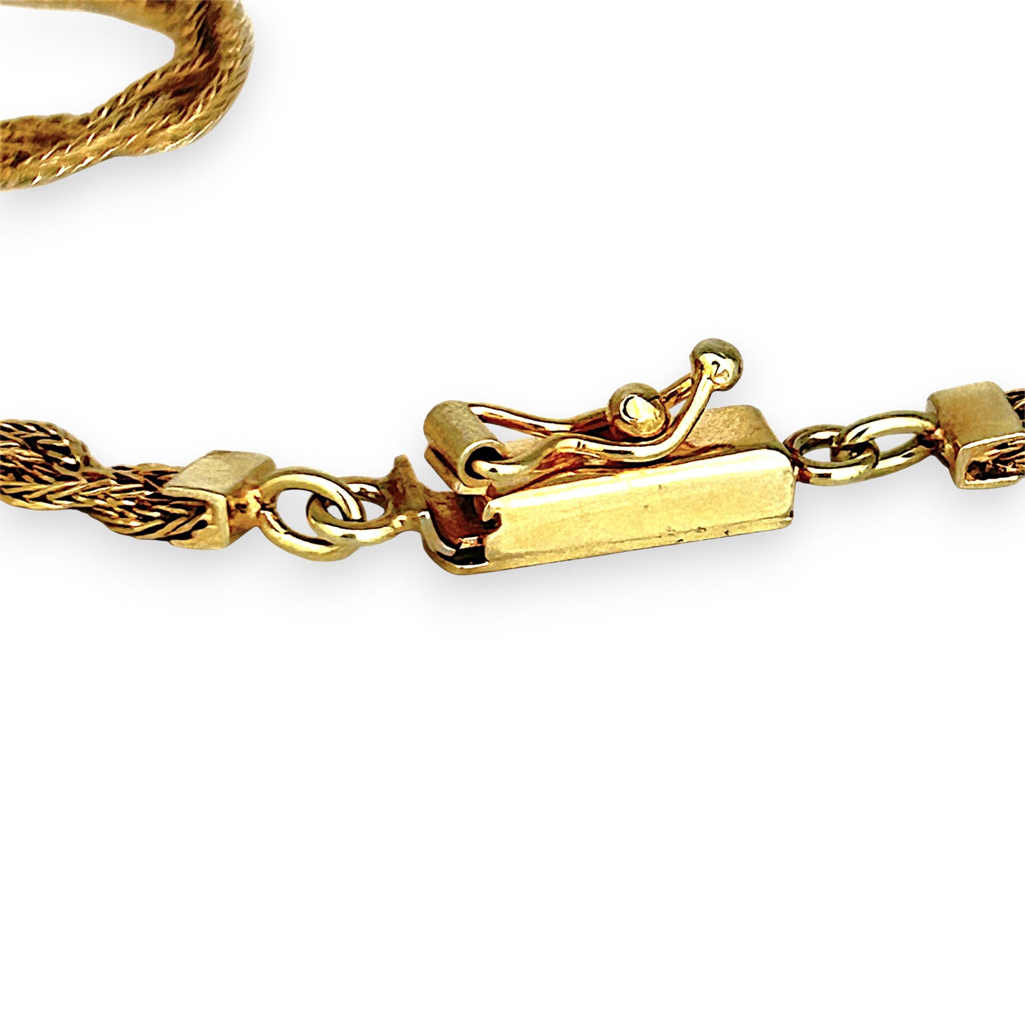 GOLD DEAL | 14ct (14K) Gold Vintage Intricate triple-strand brilliance Chopin Chain 42cm