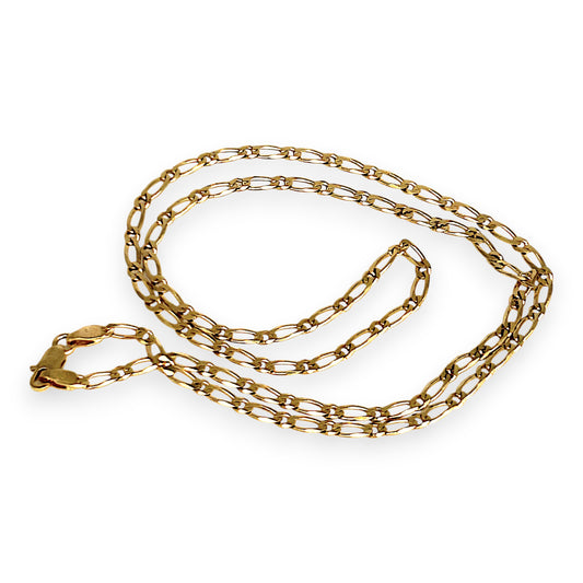 GOLD DEAL | 14ct (14K) Gold Gleaming Figaro 1-1 Chain 54cm