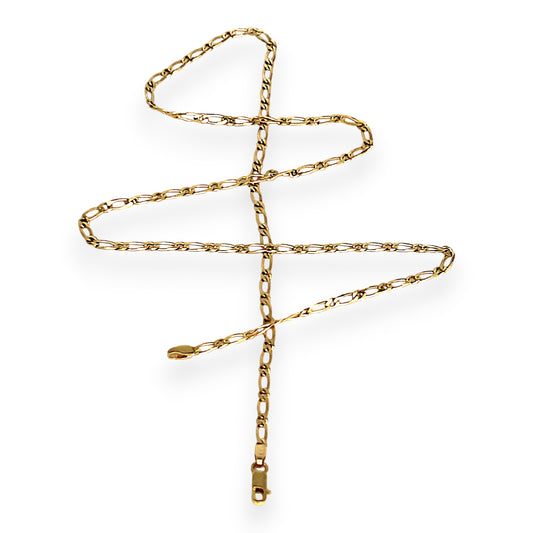 GOLD DEAL | 14ct (14K) Gold Gleaming Figaro 1-1 Chain 54cm