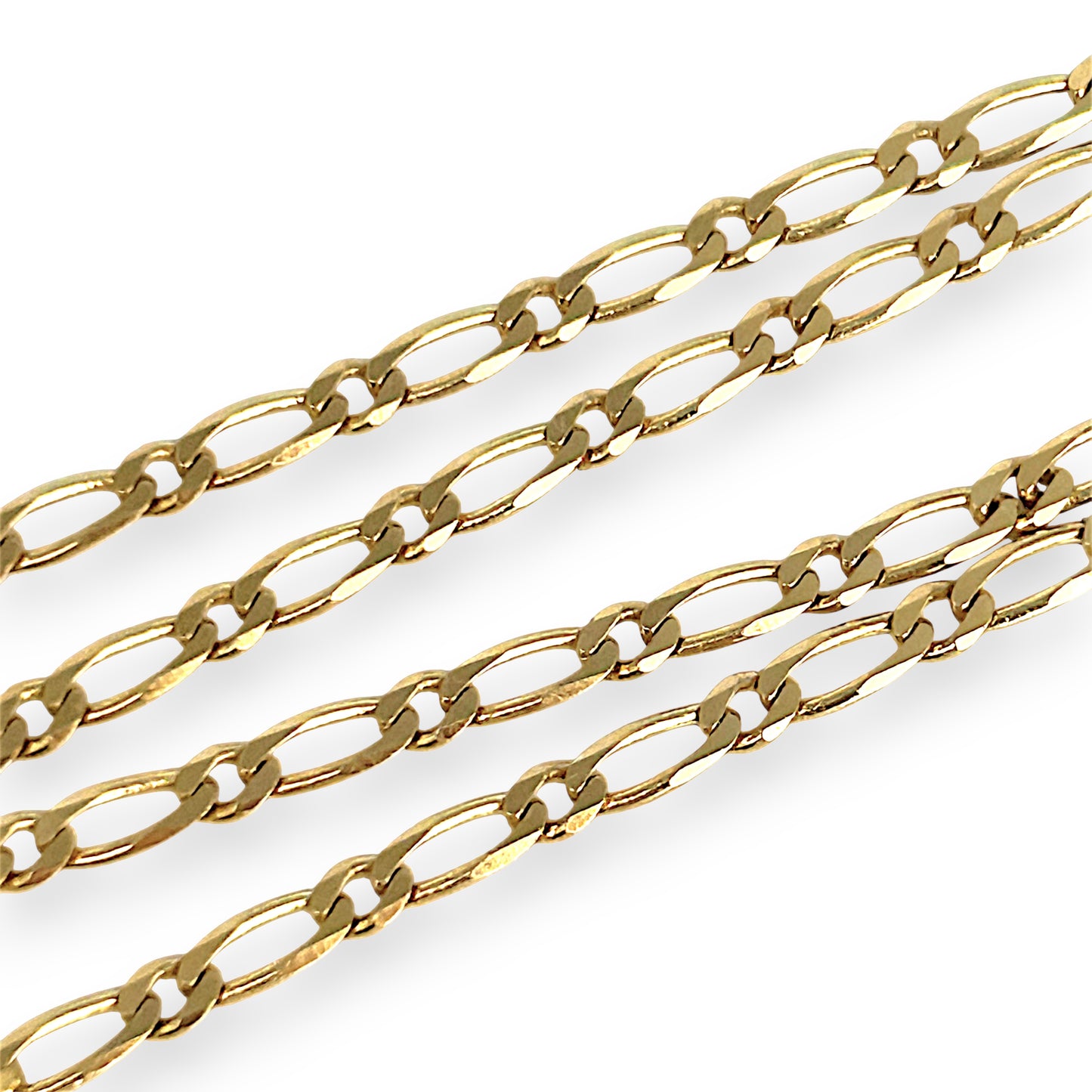 GOLD DEAL | 14ct (14K) Gold Gleaming Figaro 1-1 Chain 54cm