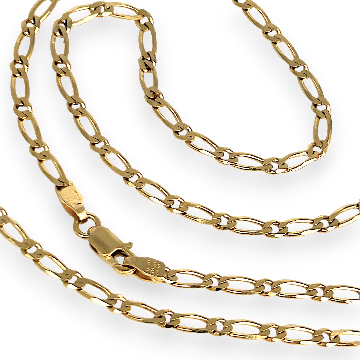GOLD DEAL | 14ct (14K) Gold Gleaming Figaro 1-1 Chain 54cm