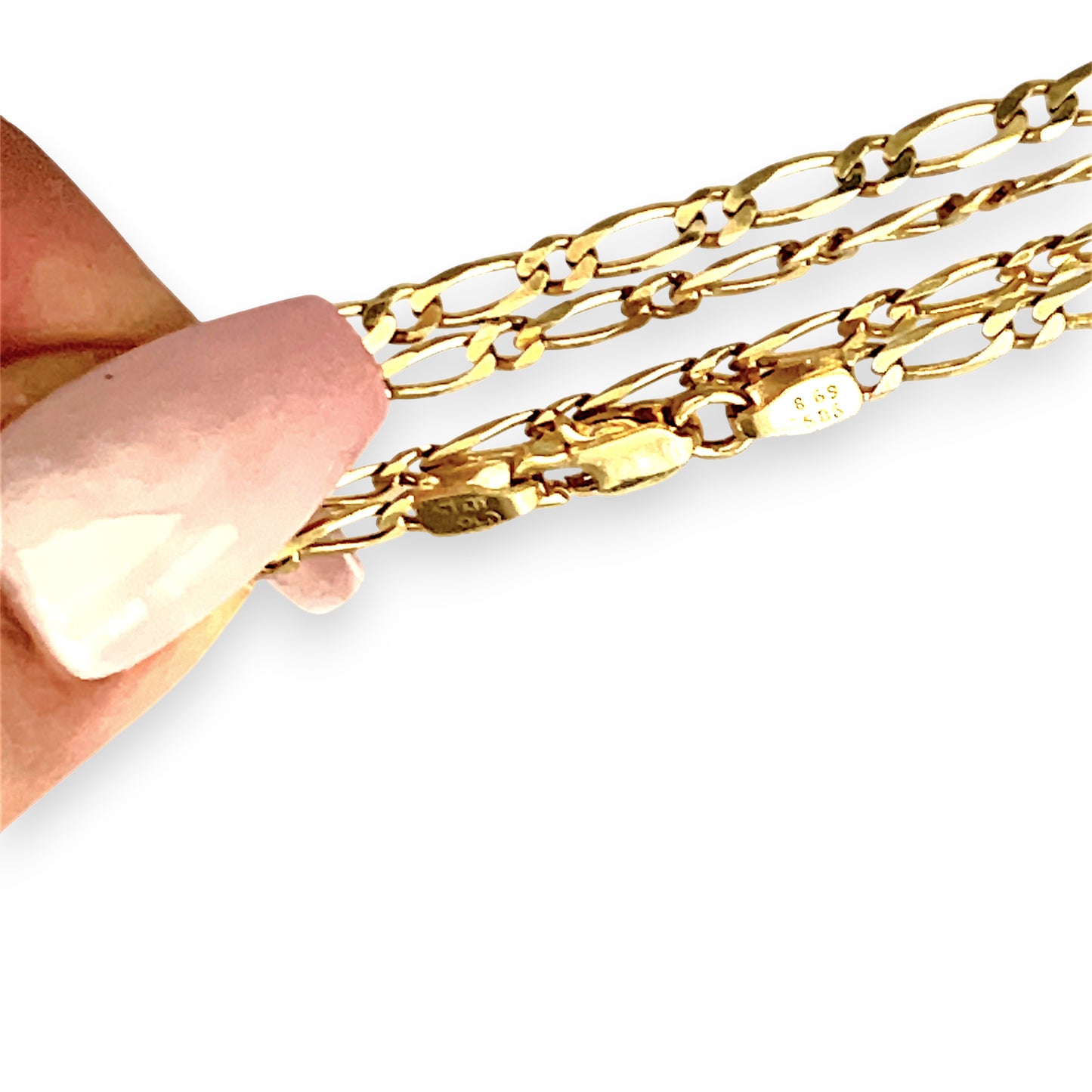 GOLD DEAL | 14ct (14K) Gold Gleaming Figaro 1-1 Chain 54cm