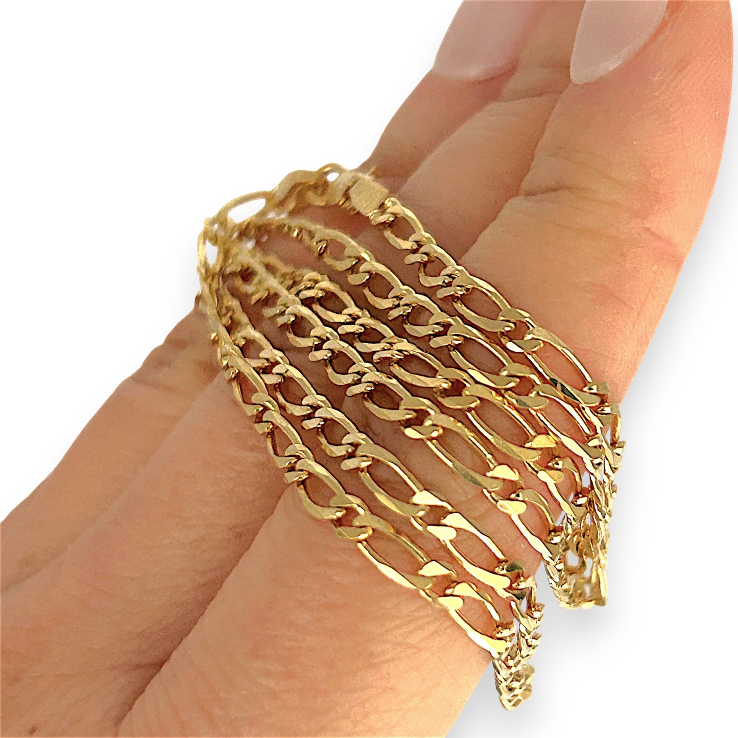 GOLD DEAL | 14ct (14K) Gold Gleaming Figaro 1-1 Chain 54cm