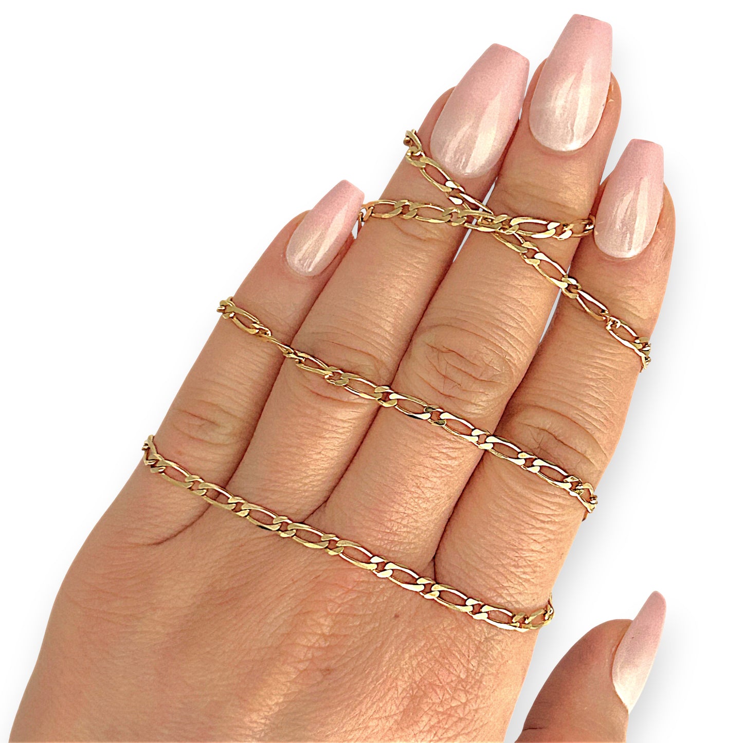 GOLD DEAL | 14ct (14K) Gold Gleaming Figaro 1-1 Chain 54cm