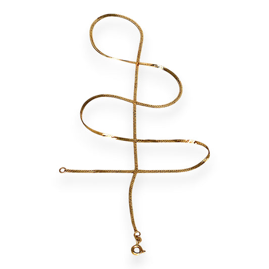 GOLD DEAL | 14ct (14K) Gold Silky Finish Flat Snake Chain 45cm