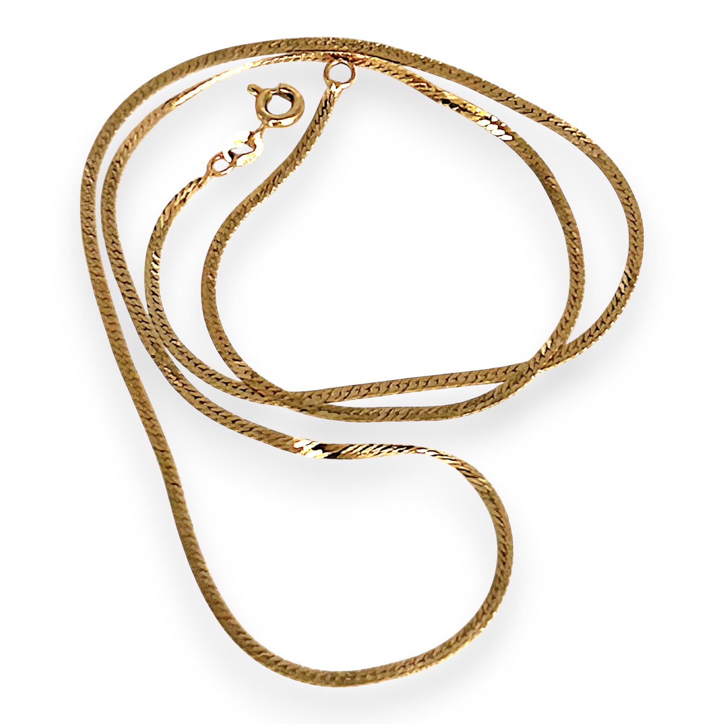 GOLD DEAL | 14ct (14K) Gold Silky Finish Flat Snake Chain 45cm
