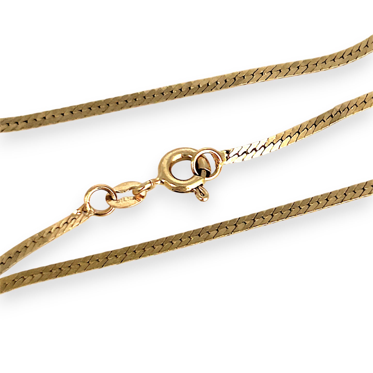 GOLD DEAL | 14ct (14K) Gold Silky Finish Flat Snake Chain 45cm