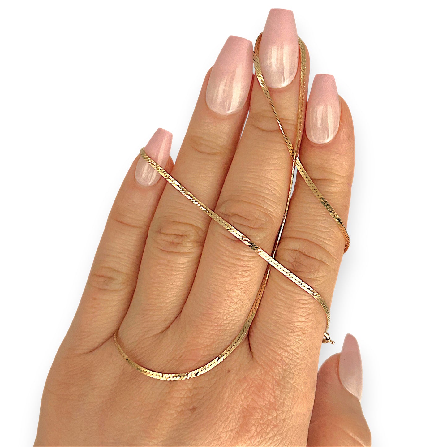 GOLD DEAL | 14ct (14K) Gold Silky Finish Flat Snake Chain 45cm
