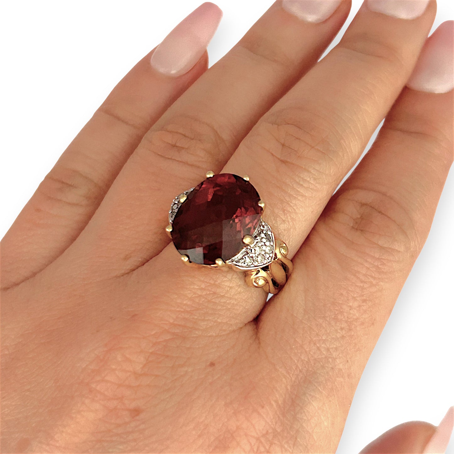 GOLD DEAL | 18ct (18K) Gold Pink Tourmaline & Diamond Dress Ring Valuation $8,500