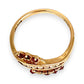 XMAS DEAL | 18kt Gold Garnet and Diamond Fan Ring – Bold Elegance in Motion