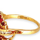 XMAS DEAL | 18kt Gold Garnet and Diamond Fan Ring – Bold Elegance in Motion
