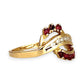 XMAS DEAL | 18kt Gold Garnet and Diamond Fan Ring – Bold Elegance in Motion