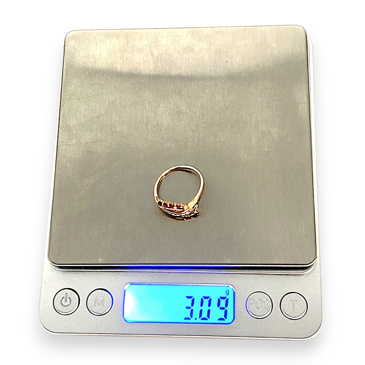 XMAS DEAL | 18kt Gold Garnet and Diamond Fan Ring – Bold Elegance in Motion