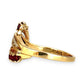 XMAS DEAL | 18kt Gold Garnet and Diamond Fan Ring – Bold Elegance in Motion