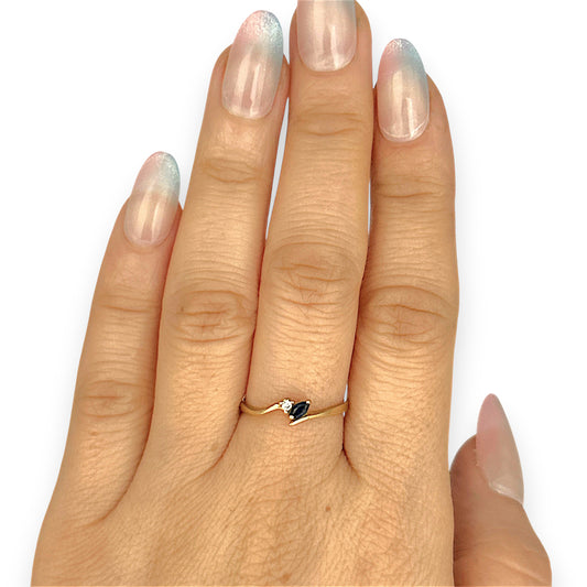 GOLD DEAL | 18ct Gold Celeste Diamond and Sapphire Ring Size M 1/2