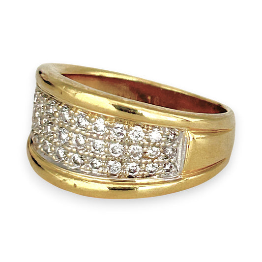 GOLD DEAL | 18ct (18K) Gold Triple Row Diamond Ring by Michael Hill Valuation $5,500