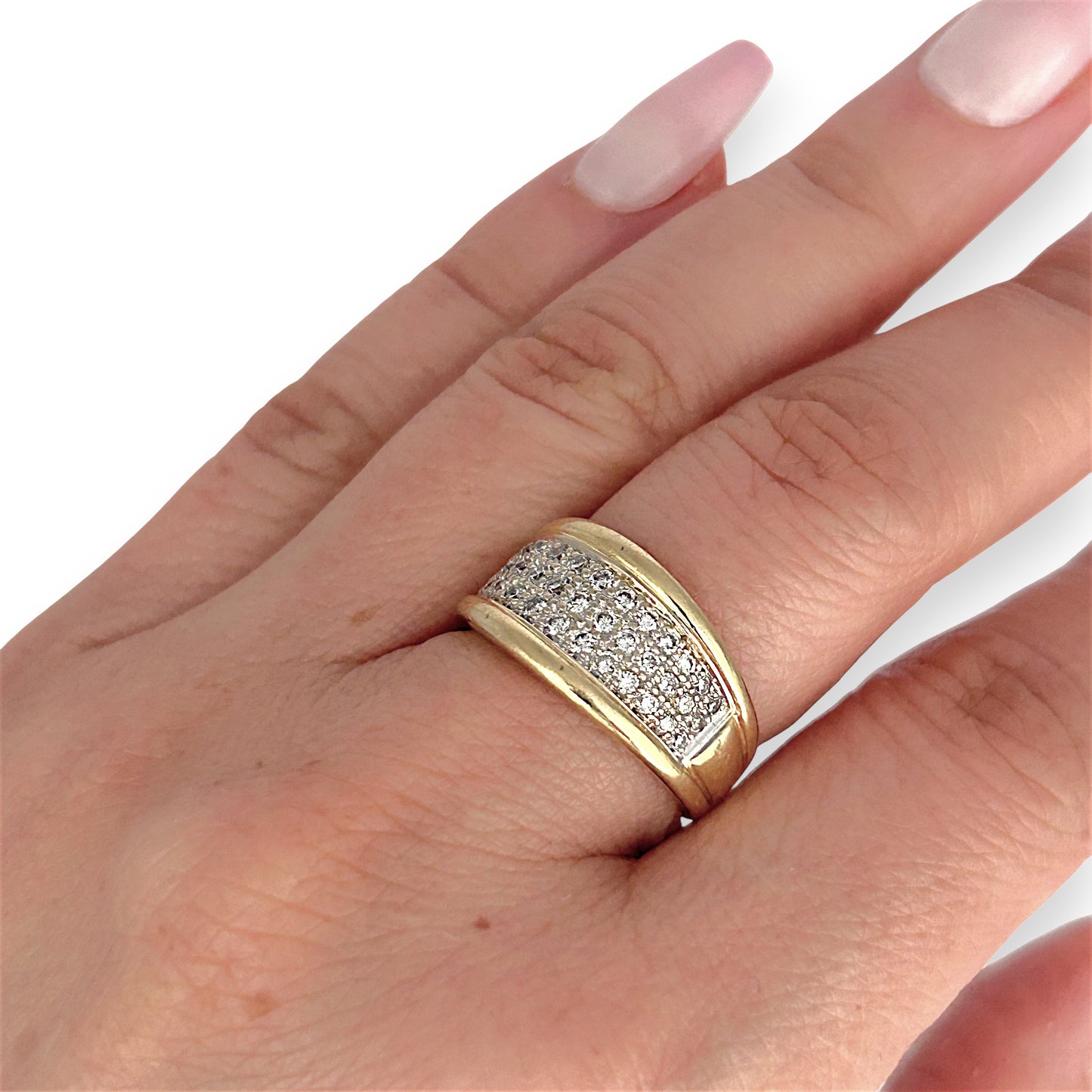 GOLD DEAL | 18ct (18K) Gold Triple Row Diamond Ring by Michael Hill Valuation $5,500
