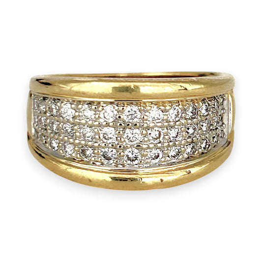 GOLD DEAL | 18ct (18K) Gold Triple Row Diamond Ring by Michael Hill Valuation $5,500