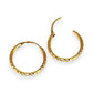 GOLD DEAL | 18ct Gold Diamond Cut Fashion Hoop Earrings 17.6mm