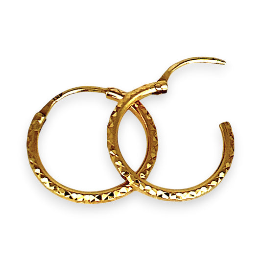 GOLD DEAL | 18ct Gold Diamond Cut Fashion Hoop Earrings 17.6mm