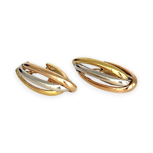 GOLD DEAL | 18ct Gold Tri Tone Upturned Arch Hoop Earrings 31.9mm