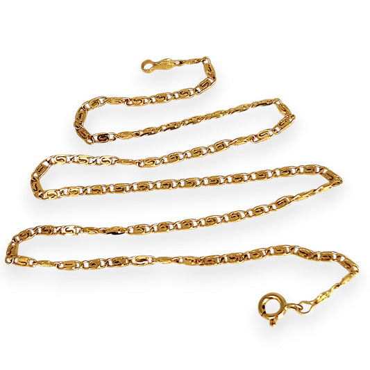 GOLD DEAL | 18ct Gold Designer Custom S Pattern Link Chain 41cm