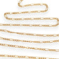GOLD DEAL | 18ct Gold Flawless 3-1 Figaro Chain 50cm