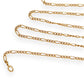 GOLD DEAL | 18ct Gold Flawless 3-1 Figaro Chain 50cm