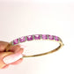 GOLD DEAL | 9ct (9K) Gold Refurbished Pink Sapphire & Diamond Oval Bangle 64.3mm Valuation $3,200