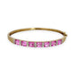 GOLD DEAL | 9ct (9K) Gold Refurbished Pink Sapphire & Diamond Oval Bangle 64.3mm Valuation $3,200