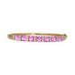 GOLD DEAL | 9ct (9K) Gold Refurbished Pink Sapphire & Diamond Oval Bangle 64.3mm Valuation $3,200