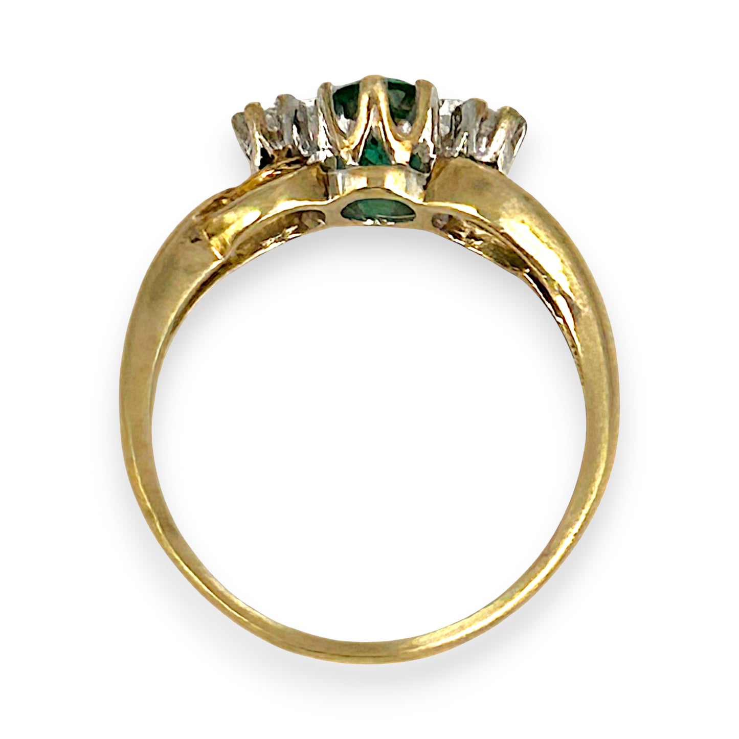 GOLD DEAL | 9ct Gold The Quiet Bloom Emerald and Diamond Ring Valuation $1,990