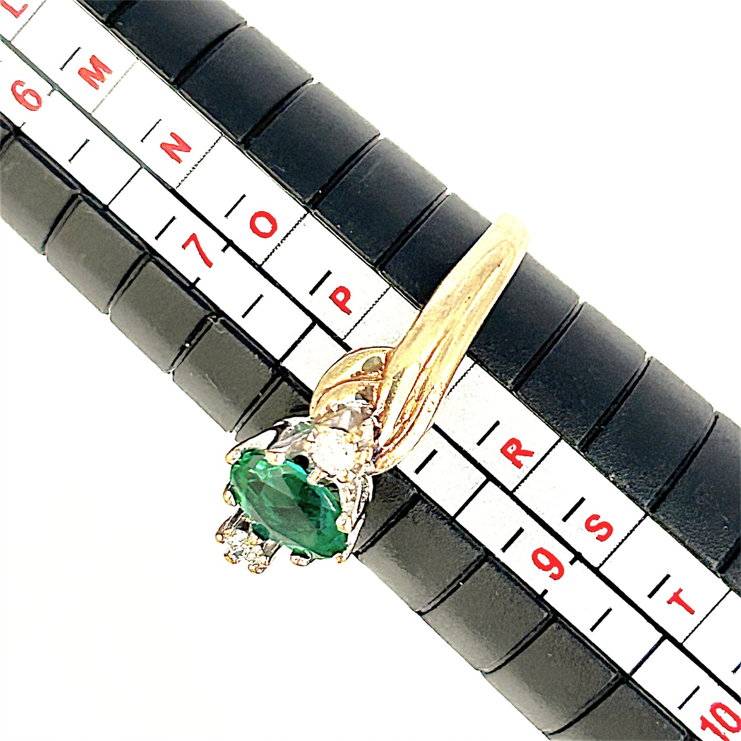 GOLD DEAL | 9ct Gold The Quiet Bloom Emerald and Diamond Ring Valuation $1,990