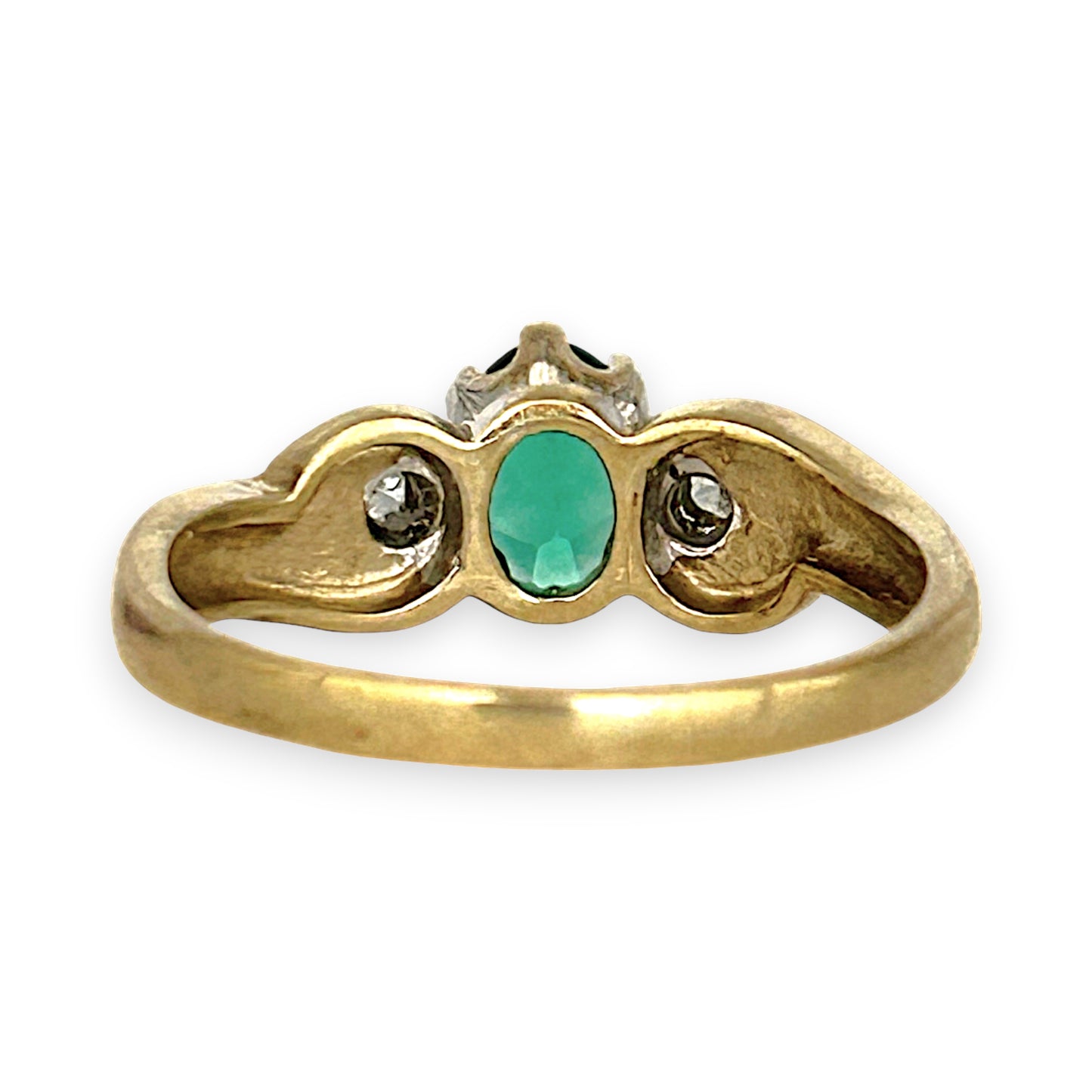 GOLD DEAL | 9ct Gold The Quiet Bloom Emerald and Diamond Ring Valuation $1,990