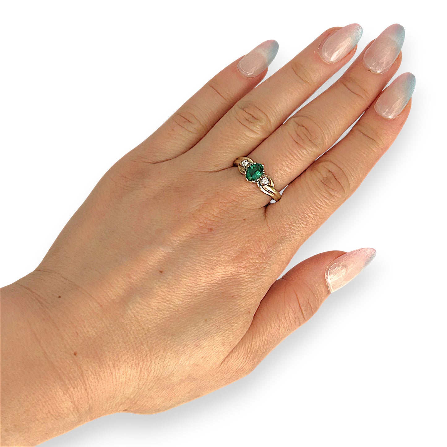GOLD DEAL | 9ct Gold The Quiet Bloom Emerald and Diamond Ring Valuation $1,990