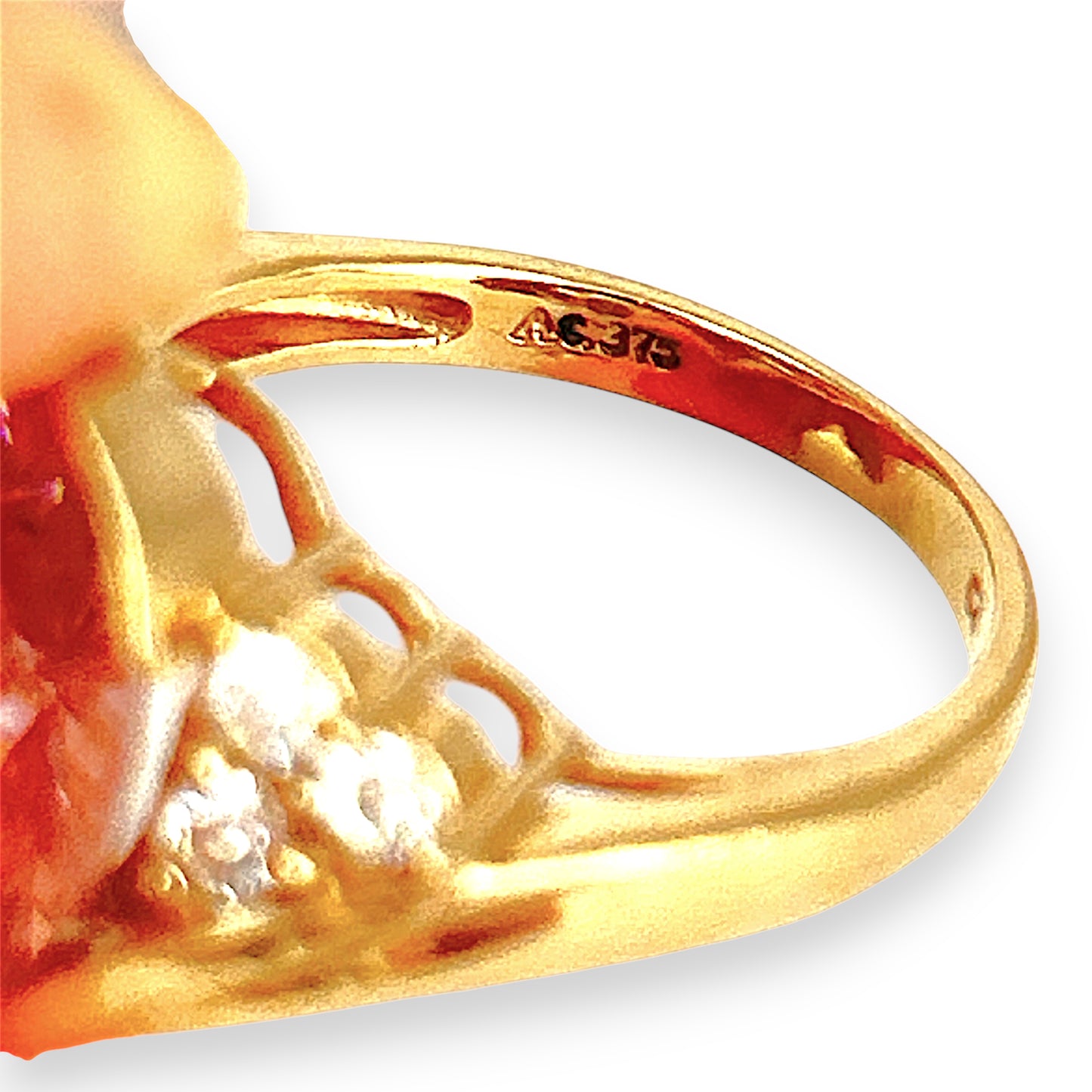 GOLD DEAL | 9ct Gold Rosé Radiance Ring with Pink Sapphire & CZ