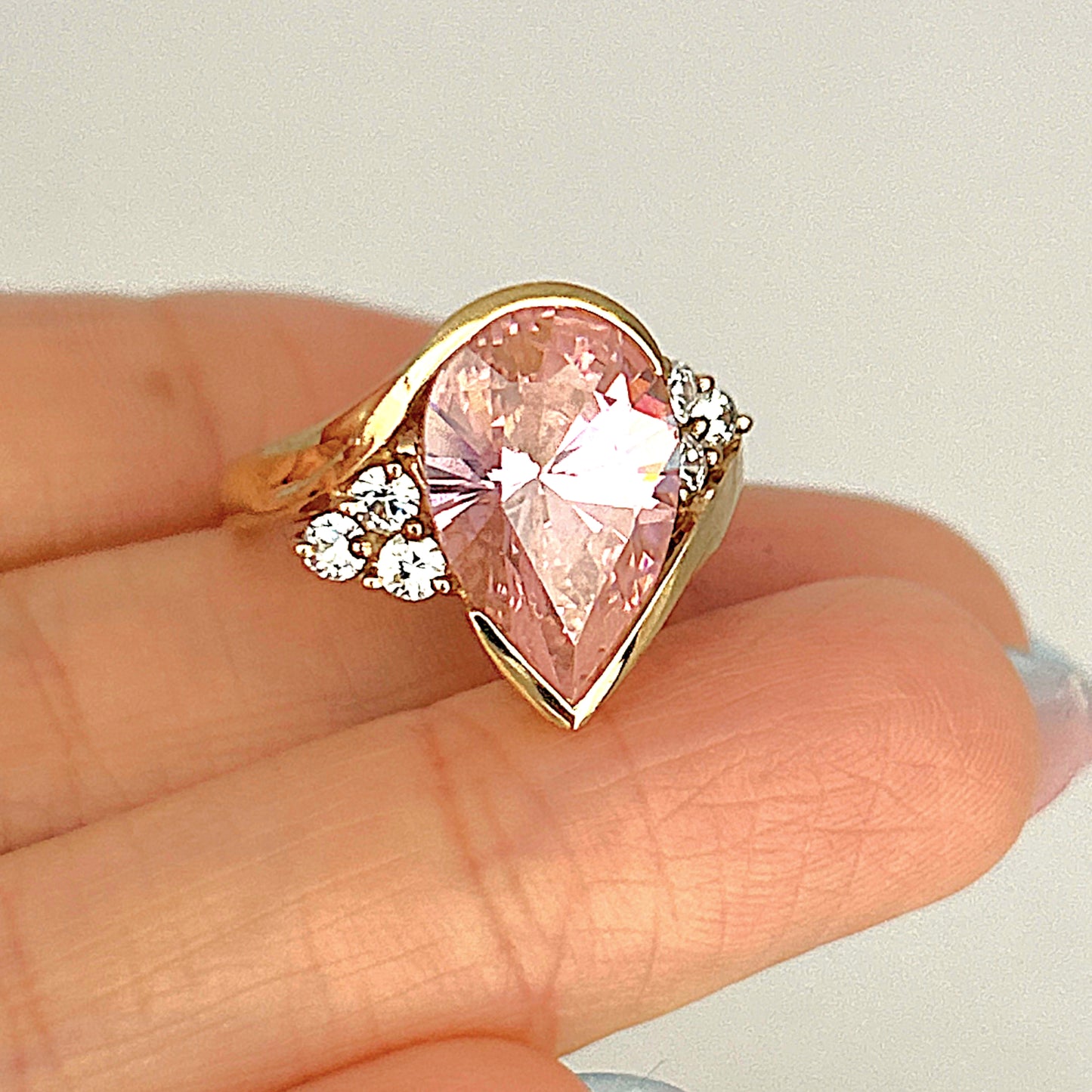 GOLD DEAL | 9ct Gold Rosé Radiance Ring with Pink Sapphire & CZ
