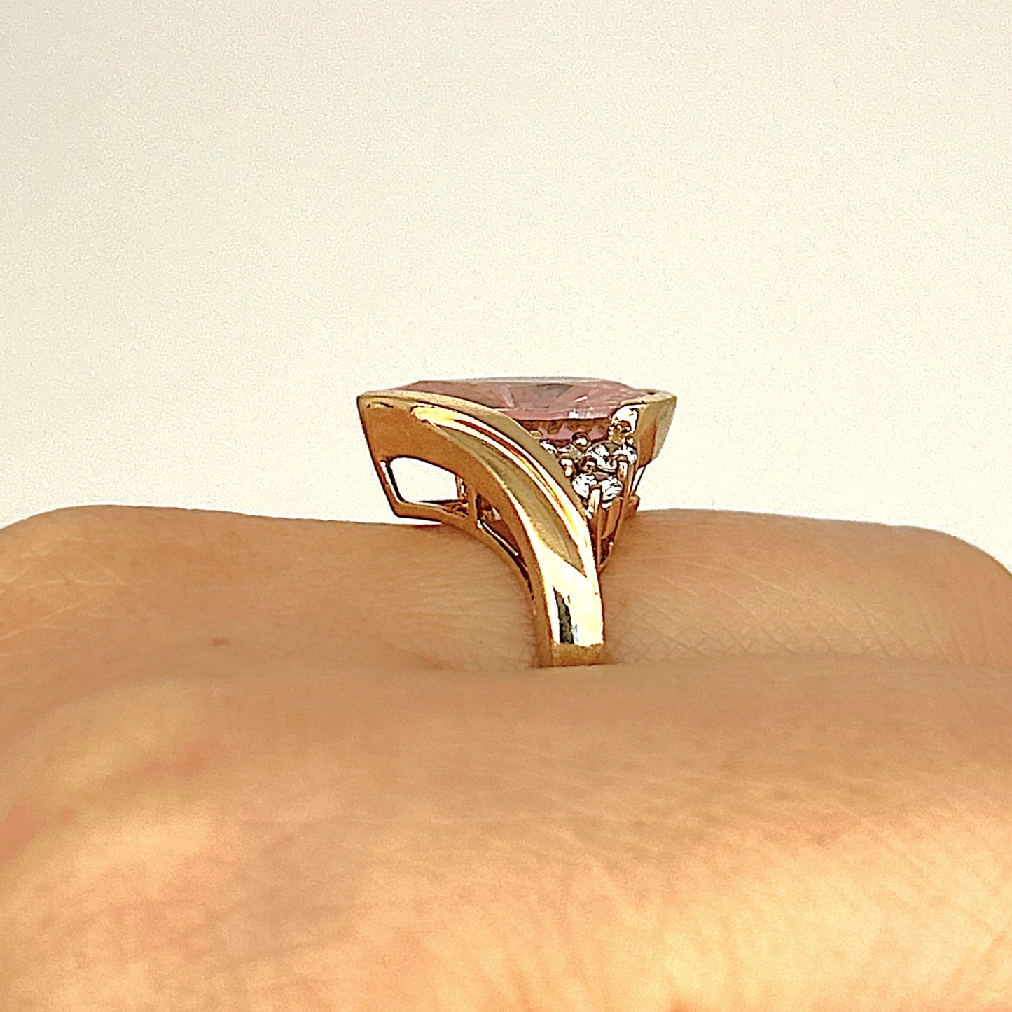 GOLD DEAL | 9ct Gold Rosé Radiance Ring with Pink Sapphire & CZ