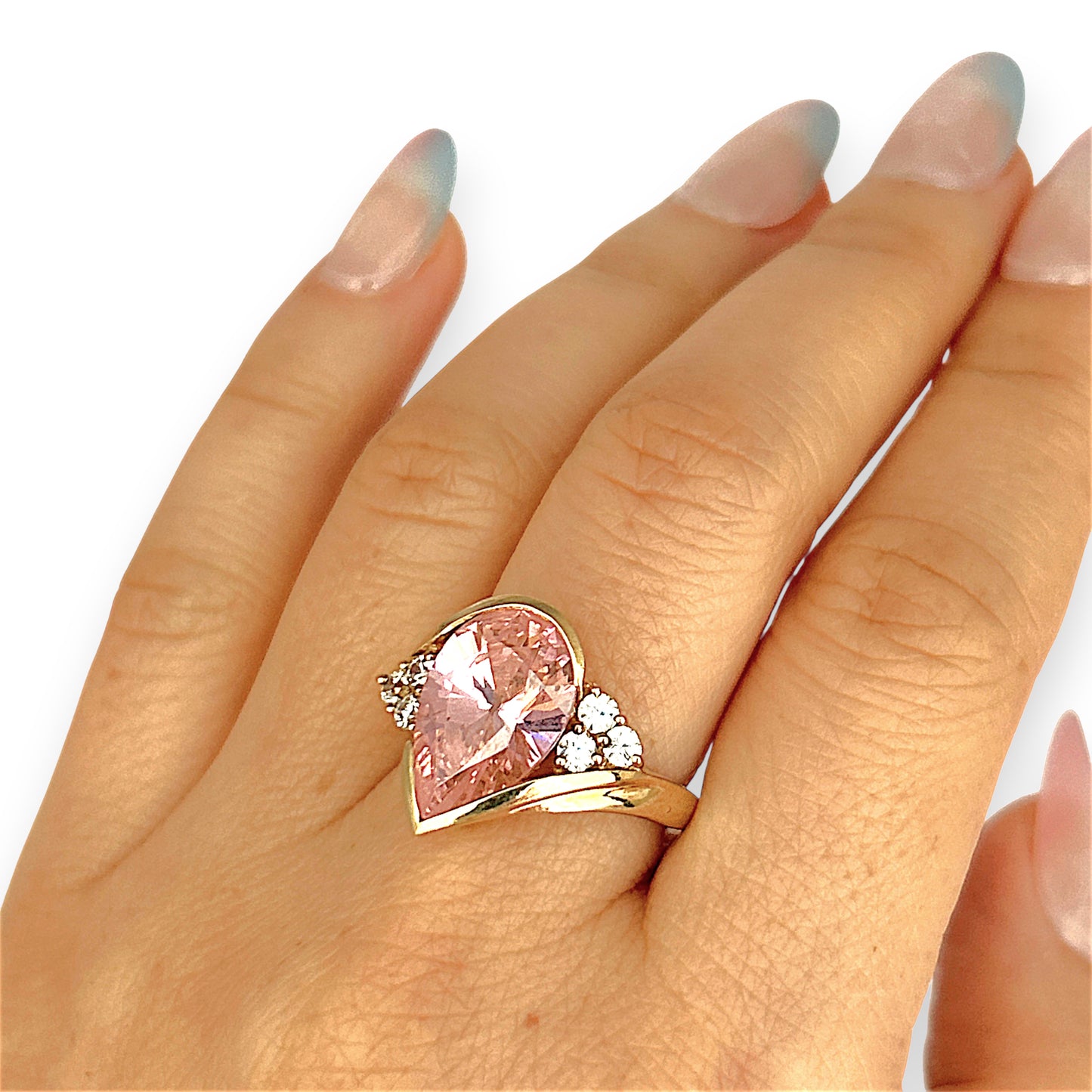 GOLD DEAL | 9ct Gold Rosé Radiance Ring with Pink Sapphire & CZ