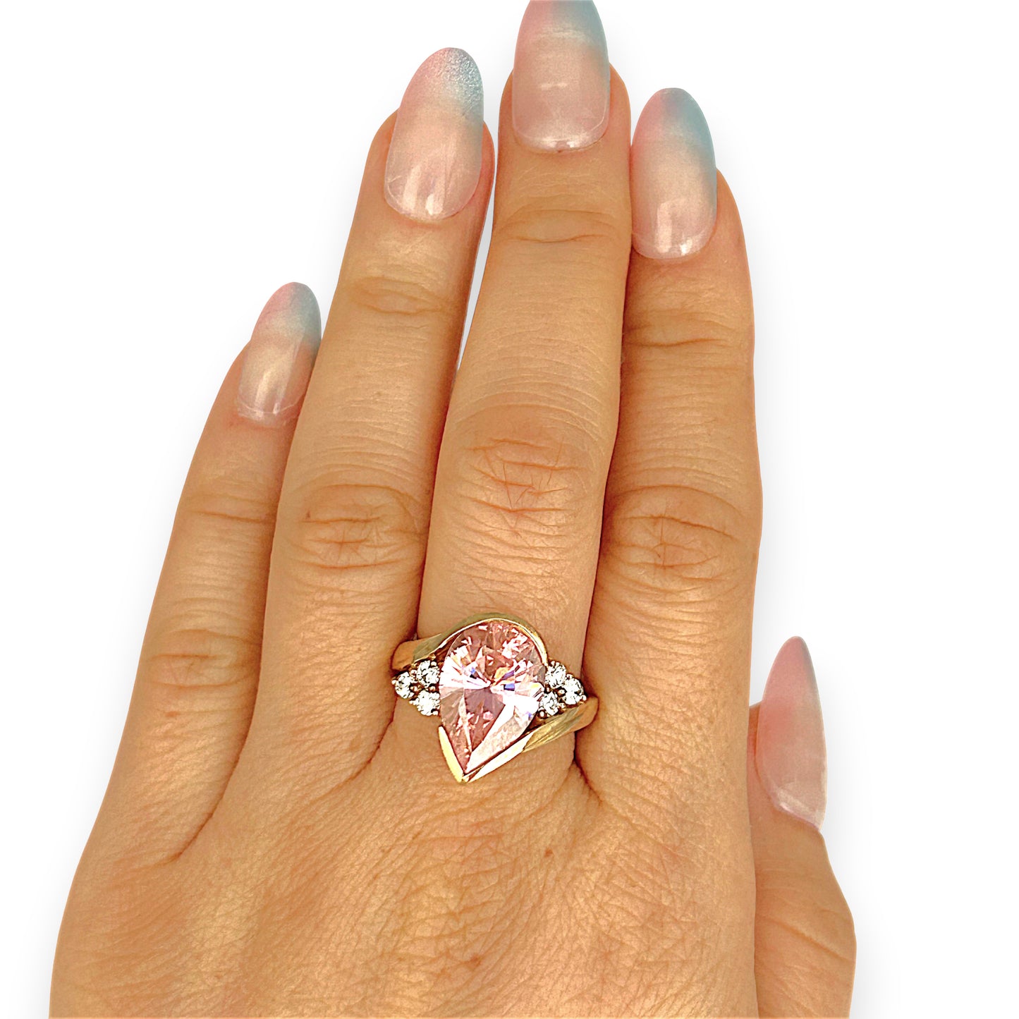GOLD DEAL | 9ct Gold Rosé Radiance Ring with Pink Sapphire & CZ