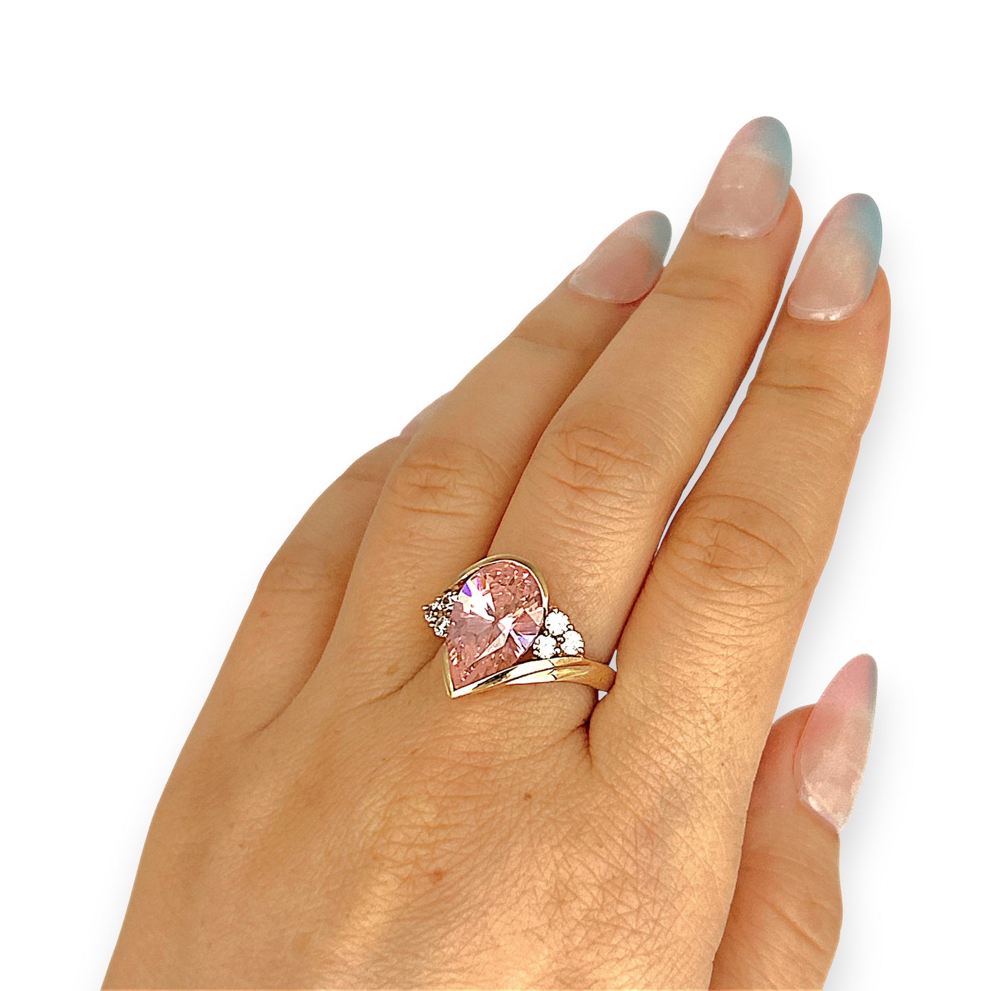 GOLD DEAL | 9ct Gold Rosé Radiance Ring with Pink Sapphire & CZ