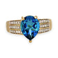 GOLD DEAL | 9ct (9K) Gold Refurbished Topaz & Diamond Dress Ring Size P Valuation $1,700