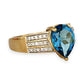 GOLD DEAL | 9ct (9K) Gold Refurbished Topaz & Diamond Dress Ring Size P Valuation $1,700