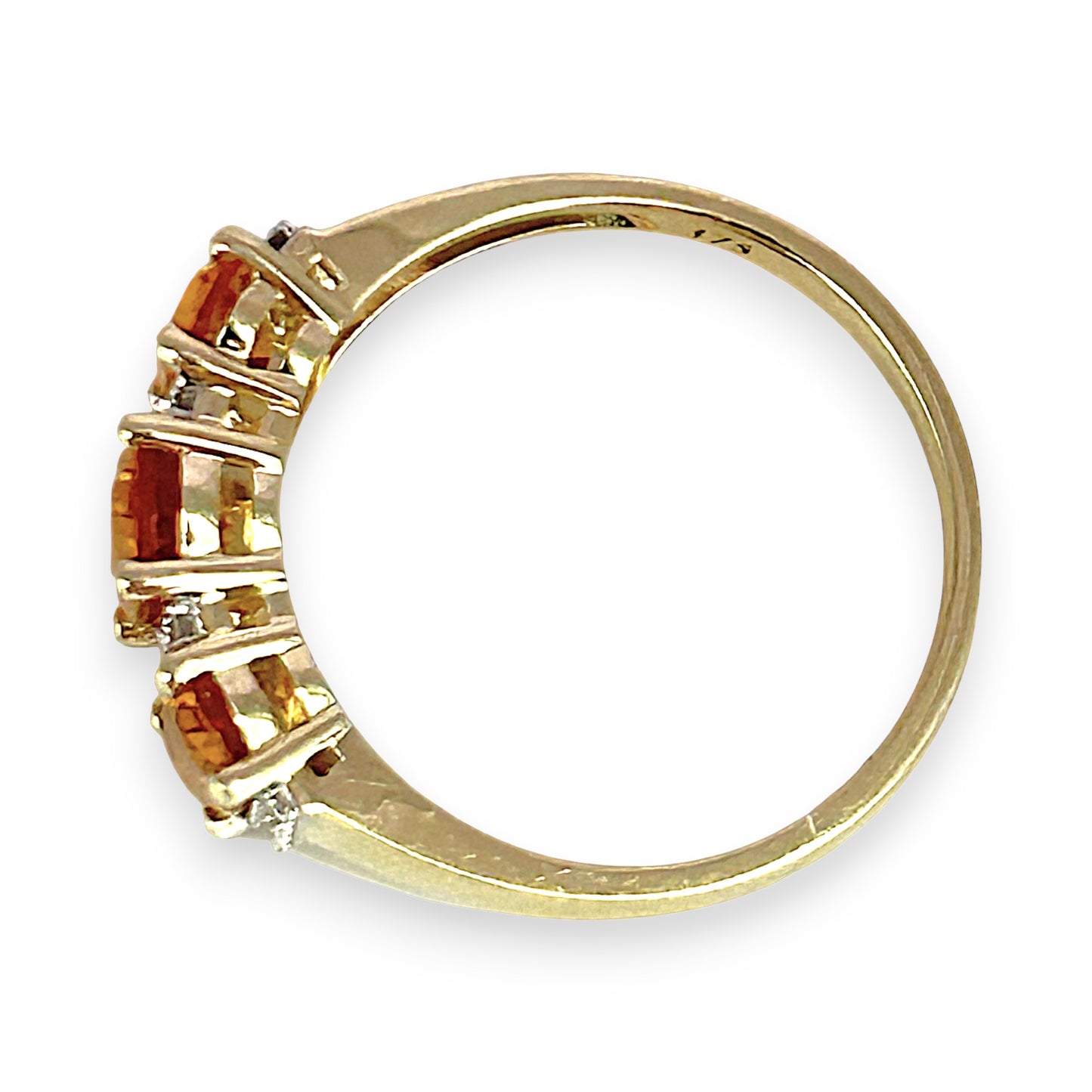 GOLD DEAL | 9ct (9K) Gold Citrine & Diamond Cluster Refurbished Ring Size O Valuation $1,000
