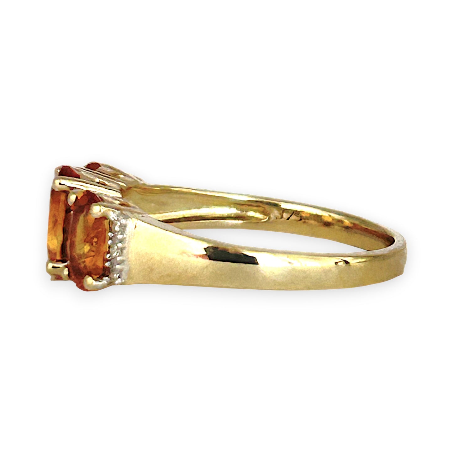 GOLD DEAL | 9ct (9K) Gold Citrine & Diamond Cluster Refurbished Ring Size O Valuation $1,000